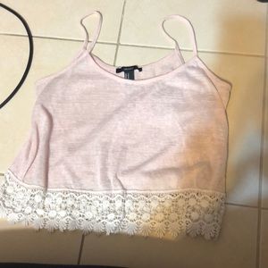 pink lace tank top